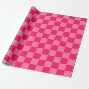 Light Hot Pink Chequered Pattern Wrapping Paper