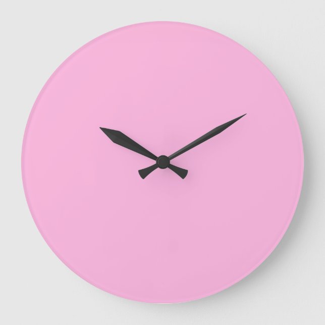 Light Hot Pink Solid Colour Large Clock (Front)