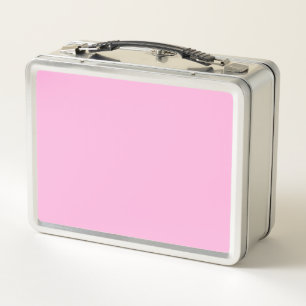 Light Hot Pink Solid Colour Metal Lunch Box