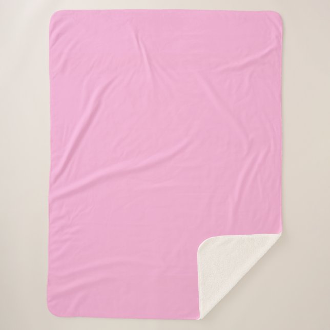 Light Hot Pink Solid Colour Sherpa Blanket (Front)