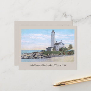 Light House New London CT  Postcard