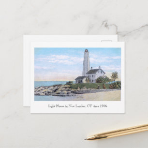Light House New London CT Postcard