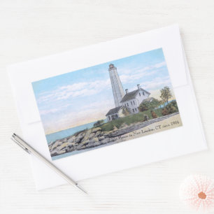 Light House New London CT  Rectangular Sticker