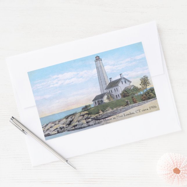 Light House New London CT  Rectangular Sticker (Envelope)