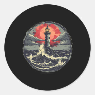 Light House Seaside House Sailing Boating Sea Ligh Classic Round Sticker
