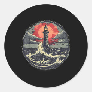 Light House Seaside House Sailing Boating Sea Ligh Classic Round Sticker