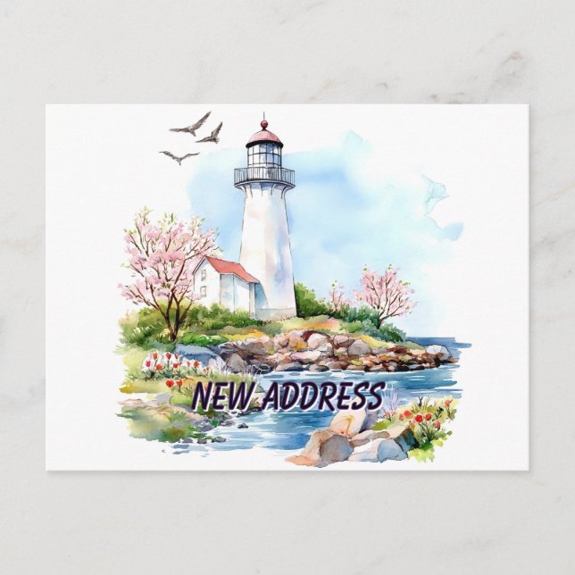 Light House  We Moved New Home Moving New Root Postcard (Front)