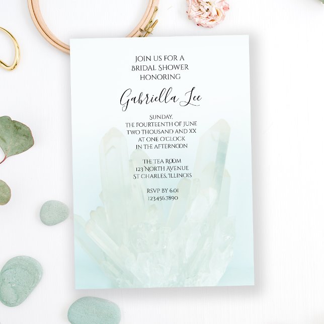 Light Ice Blue Crystals Bridal Shower Invitation (Creator Uploaded)