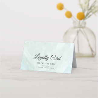 Light Ice Blue Crystals Salon Spa Loyalty Card