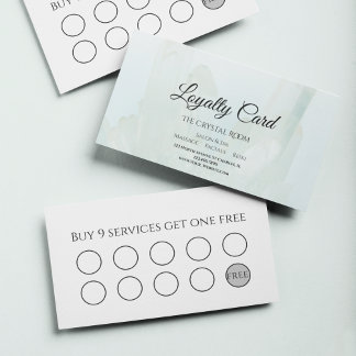 Light Ice Blue Crystals Salon Spa Loyalty Card