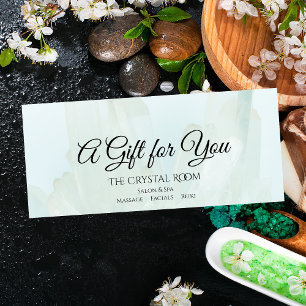 Light Ice Blue Crystals Spa Salon Gift Certificate