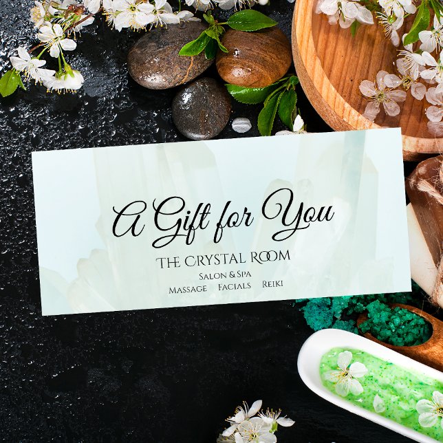 Light Ice Blue Crystals Spa Salon Gift Certificate (Creator Uploaded)