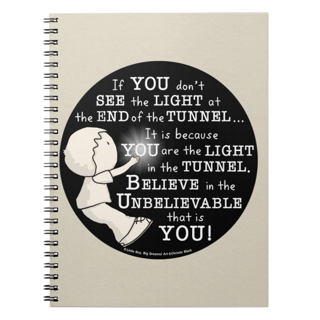 Light in the Tunnel Spiral Notebook (Front)