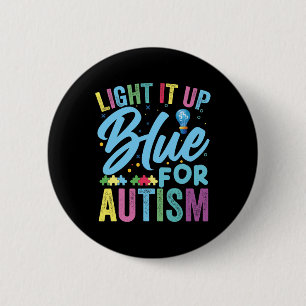 Light It Up Blue Autism Awareness 1 6 Cm Round Badge