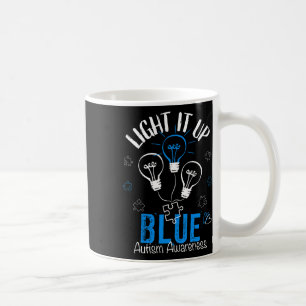 Light It Up Blue Autism Awareness Autistic Puzzle  Coffee Mug