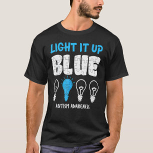 Light It Up Blue Autism Awareness Autistic Puzzle T-Shirt