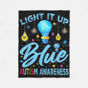 Light It Up Blue Autism Awareness Fleece Blanket