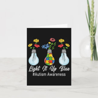 Light It Up Blue Autism Awareness Lamp Puzzle Mess Card