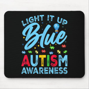 Light It Up Blue Autism Awareness Men Women Kids Mouse Pad
