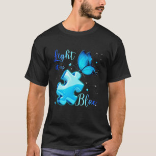 Light It Up Blue Autism Awareness Month Puzzle But T-Shirt