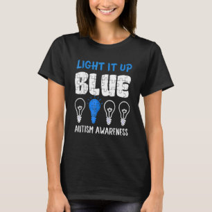 Light It Up' Blue Autism Awareness Puzzle Men Wome T-Shirt