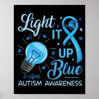 Light It Up Blue Autism Awareness Puzzle Men Women