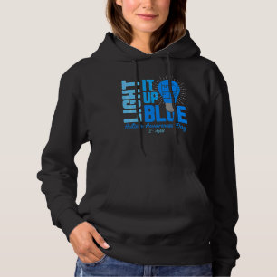 Light It Up Blue Autism Awareness  Puzzle Piece Ri Hoodie