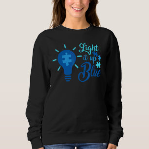 Light It Up Blue Autism Awareness Puzzle Piece Ri Sweatshirt