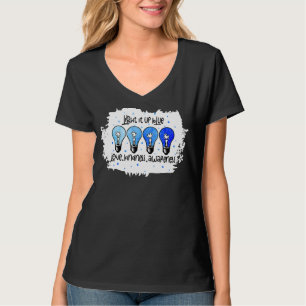 Light It Up Blue Autism Awareness Puzzle Piece Ri T-Shirt
