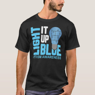 Light It Up Blue Autism Awareness Puzzle Piece Ri T-Shirt