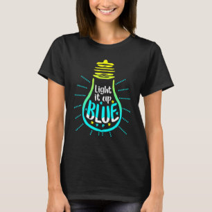 Light It Up Blue Autism Awareness  Puzzle Piece Ri T-Shirt