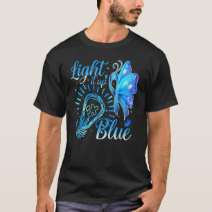 Light It Up Blue Autism Awareness  Puzzle Piece Ri T-Shirt