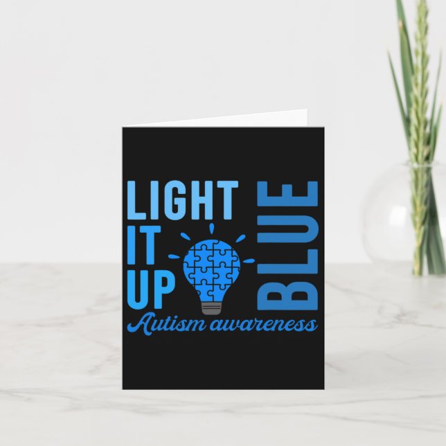 Light It Up Blue Autism Awareness S1  Card (Front)
