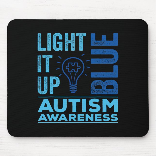 Light It Up Blue Autism Awareness S  Mouse Pad (Front)