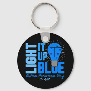 Light It Up Blue Autism Awareness Shirt, Autism Aw Key Ring