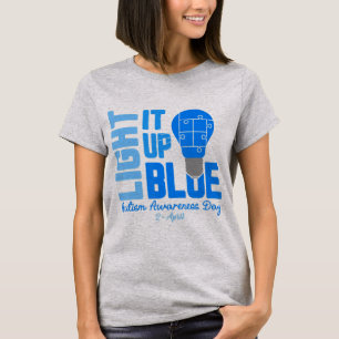 Light It Up Blue Autism Awareness Shirt, Autism Aw T-Shirt