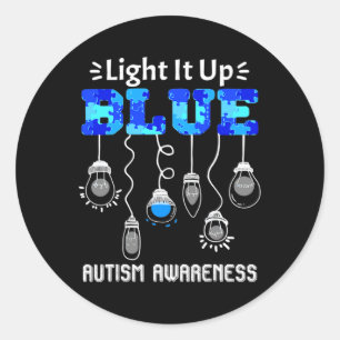 Light It Up Blue Autism Awareness Support  Classic Round Sticker