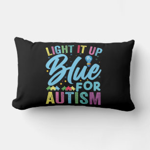 Light It Up Blue Autism Awareness T-Shirt92  Lumbar Cushion