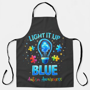 Light It Up Blue Autistic Autism Awareness Apron