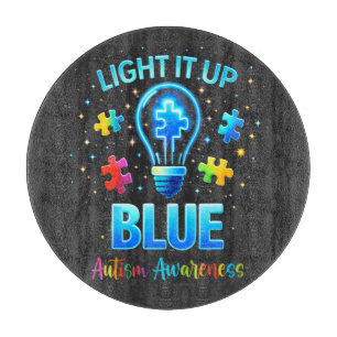 Light It Up Blue Autistic Autism Awareness Cutting Board