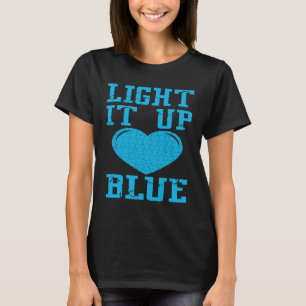 Light It Up Blue Puzzle Piece Autism Awareness T-Shirt