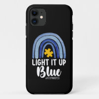 Light It Up Blue Rainbow Autism Awareness Family