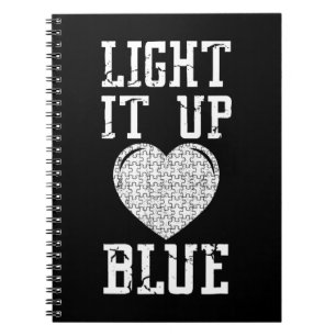 Light It Up Blue shirt Autism Awareness Puzzle Pie Notebook