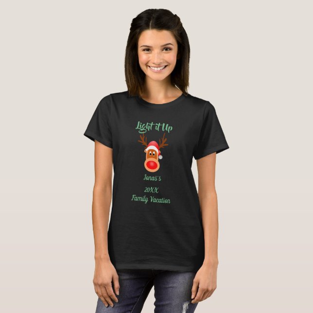 Light It Up CUSTOM Family Vacation Christmas Tee (Front Full)