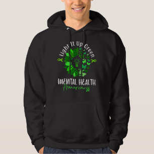 Light It Up Green Mental Health Awareness Green Ri Hoodie