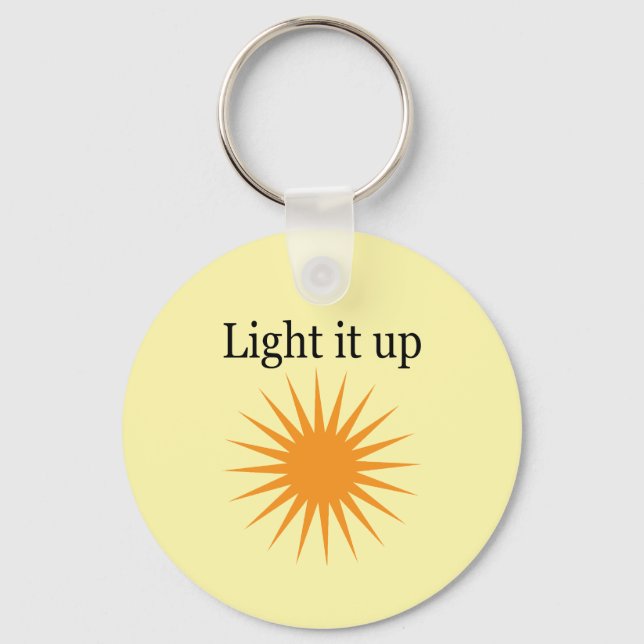 Light it up, yellow key ring (Back)