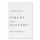 Light Ivory Modern Minimal Wedding Welcome Sign 