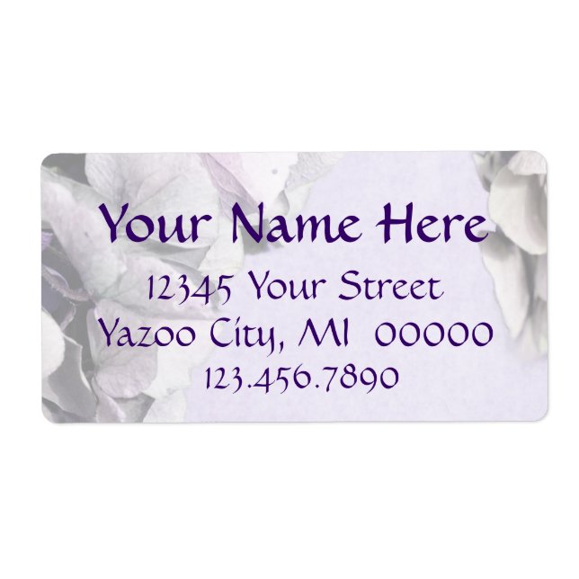 Light Lavender Hydrangea Large Address Labels (Front)