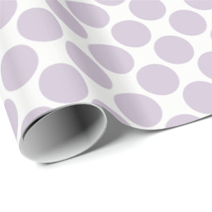 Light Lavender Polka Dots on White Wrapping Paper