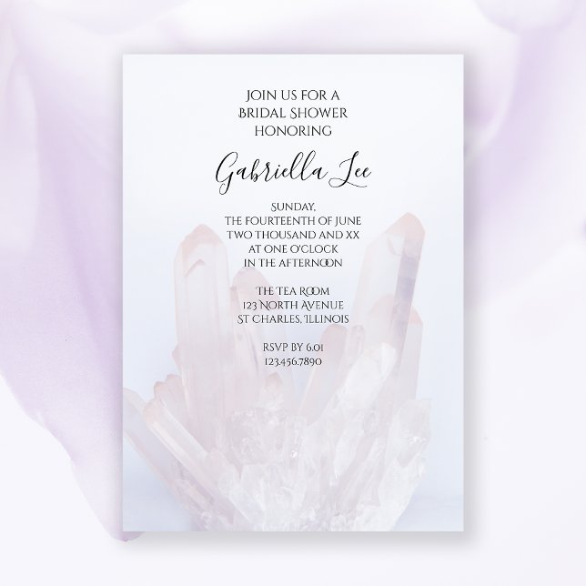 Light Lavender Purple Crystals Bridal Shower Invitation (Creator Uploaded)